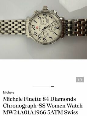 Michele Silver Bracelet Chronograph with Cream Dial